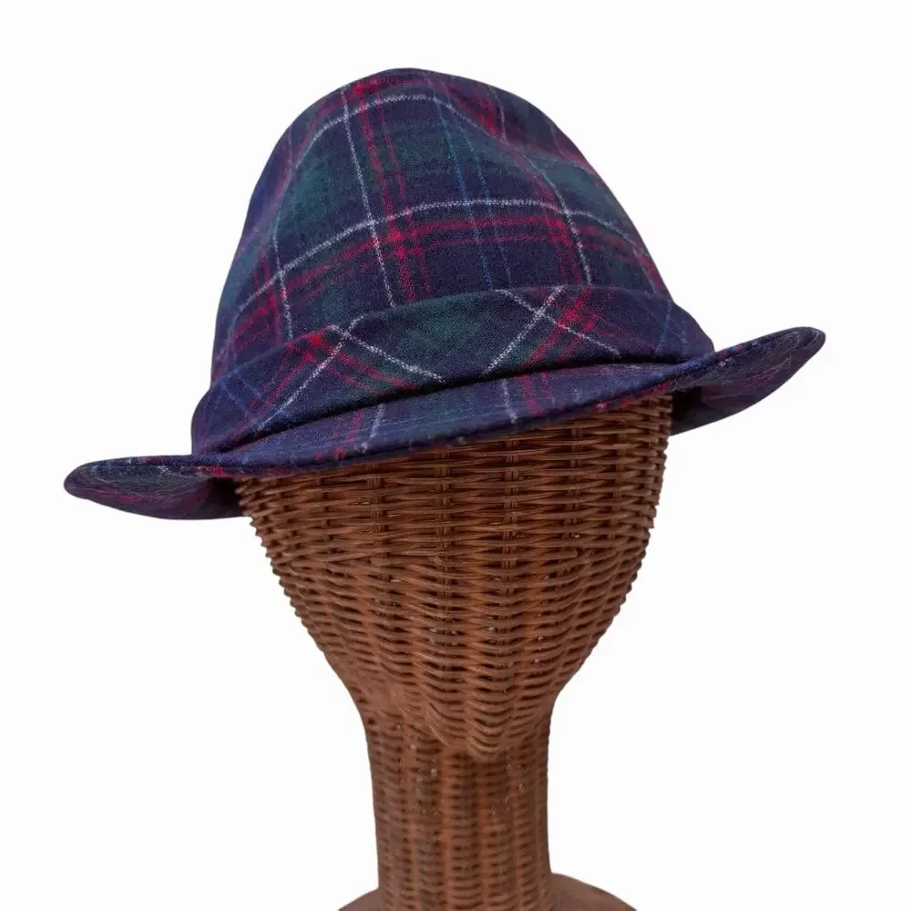 NWT Vintage Pendleton 100% Wool Plaid Fedora Hat Size Large